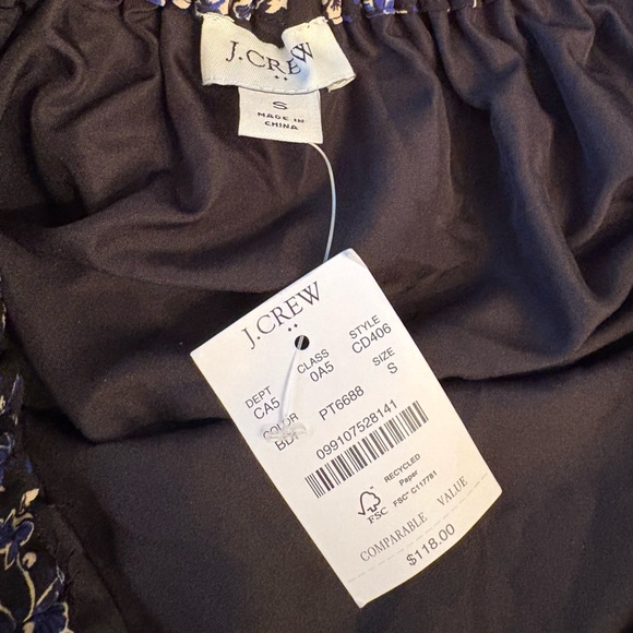 J. Crew Black and Blue Floral Pleated Midi Skirt - Picture 4 of 7